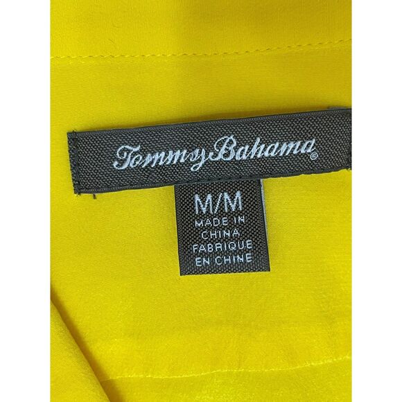 Tommy Bahama Women's M Yellow Button 100% Silk Shirt Resort Vacation Travel - Picture 4 of 10